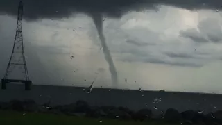 Strong Storm Forms Waterspout over Lake Pontchartrain in Metairie, Louisiana