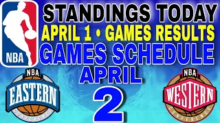 nba standings today April 1, 2024 | games results | games schedule April 2, 2024