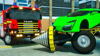 Monster Fire Truck VS Monster Jax | Wheel City Heroes (WCH) Police Truck Cartoon