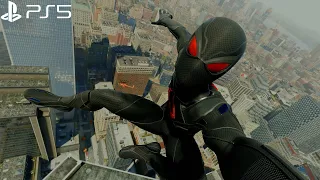 Spider-Man Remastered - Dark Suit Suit Free Roam Gameplay (Performance RT Mode)