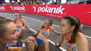 Femke Bol anchors Netherlands in Women's 4x400m Finals. 2023 European Indoor Athletics Championships