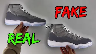 REAL VS FAKE! NIKE AIR JORDAN 11 COOL GREY SNEAKER COMPARISON!