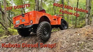 Kubota Swapped Willys Jeep 4000 Mile Update (Questions Answered Edition)+(Donuts In -35F)