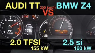 Acceleration Battle | Audi TT 2.0 TFSI vs BMW Z4 2.5 si | 155 vs 160 kW |