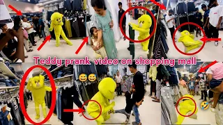 Teddy bear prank on big shopping mall😂😂||Teddy Funny reaction👀😂|| #viral #teddybear #funnyreaction