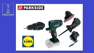 Parkside 4-in-1 Cordless Combination Tool PKGA 20-Li B1 UNBOXING (Lidl 2.0Ah Li-Ion 60 minute 20V)