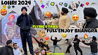 Lohri Vlog 2024🔥❤️| Flying 6 Tawa Moosewala Kite🪁| Unboxing Monofill Gattu😟| Full Enjoy Bhangra😂