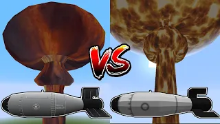 Minecraft Hbm's Nuclear Tech Mod VS Rival Rebels Mod (Tsar Bomba Comparision)