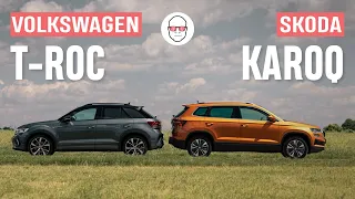 VW T-Roc 2023 1.5 TSI DSG R-Line vs Skoda Karoq 2023 1.5 TSI DSG Style test PL Pertyn Ględzi