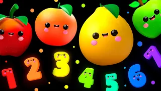 DANCING FRUIT with the Numbers 🍎🍊🍋‍🍏🍇 Sensory Video