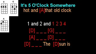 It's Five O'clock Somewhere by Alan Jackson Ukulele play along.