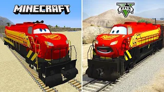 Minecraft Lightning Mcqueen Train vs GTA 5 Lightning Mcqueen Train - WHO IS BEST?