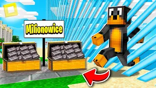 WYSZEDŁEM POZA BARIERĘ na MILIONOWICE i UKRADŁEM SKRZYNIĘ w Minecraft!