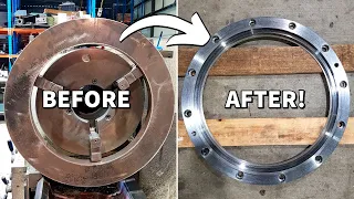 Turning 600mm Steel Ring into Excavator Final Drive Motor part | Machining & milling