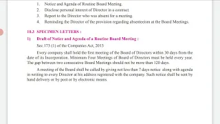 FYJC S.P Ch.10 Draft the notice and agenda of routine board Meeting P.g.no 151