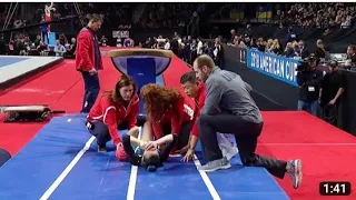 GYMNASTS INJURED MID COMPETITION/MID ROUTINE