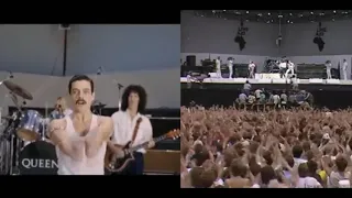 Bohemian Rhapsody "We will rock you" Live Aid Comparison