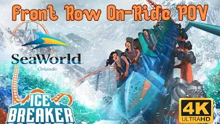 Ice Breaker Front Row on-ride POV Roller Coaster 4K Video SeaWorld Orlando