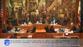 Burbank City Council Meeting - November 1, 2022