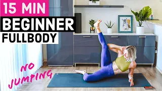 NO JUMPING 15 Min Beginner Full Body Workout (Apartment Friendly, No Equipment)