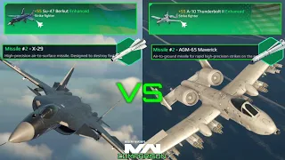 A-10 Thunderbolt II vs Su-47 Berkut | Tier 2 Strike Fighter Comparison | Modern Warships