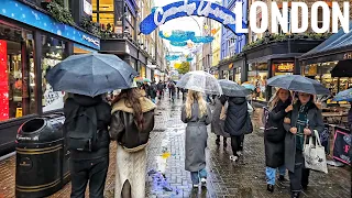 -2ºC Walk in Central London Rainy Afternoon ASMR Rain Ambience [▶2:22:06 hours] 4K