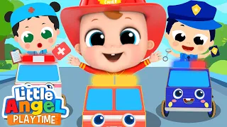 Policeman and Firefighter to the Rescue | The Job Song | Little Angel Kids Songs