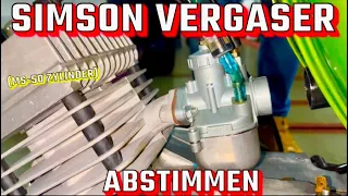 Simson Vergaser Abstimmen und Schwimmerstand Einstellen! Am Beispiel MEGU MS-50 Zylinder. 2 Takt