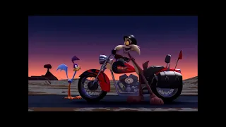 Beep Beep e Willy il Coyote in moto