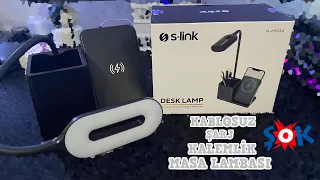 3'ü 1 Arada  | 10w Kablosuz Şarj Kalemlik ve Masa Lambası | S Link Sl-m9054