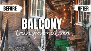 BALCONY MAKEOVER | SMALL RENTER FRIENDLY | SMALL TERRACE BUDGET TRANSFORMATION LONDON UK