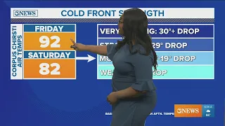 Rain chances ahead of the cold front, that's expected to arrive towards the end of the week
