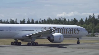 Emirates 777-300ER Departs KPAE for Boeing Centennial Lineup
