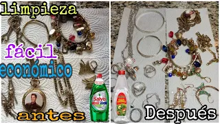 Como LIMPIAR joyeria de PLATA y FANTASIA , SUPER  Facil Y BARATO CON 2 ingredientes SALVO Y VINAGRE