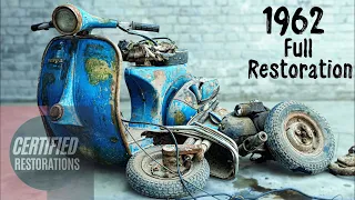 Satisfying Speedup of Full Restoration 60 years Old 1962 Vespa Scooter - Full Timelapse