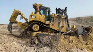 Caterpillar D9T Bulldozer Levelling An Old Mine
