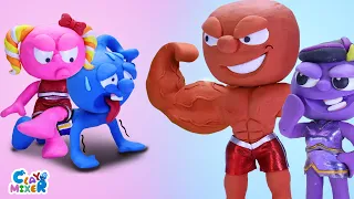 Tiny Is Despised For Being A Weak Guy | Muscle Friend | Stop Motion Cartoon
