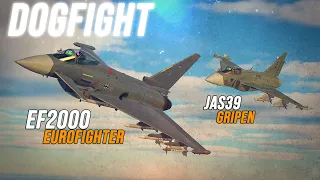 EF2000 Eurofighter Typhoon Vs Jas39 Gripen Dogfight | Digital Combat Simulator | DCS |