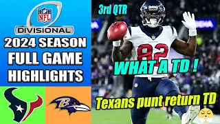 Texans vs Ravens FULL GAME 3rd QTR AFC Divisional (01/20/2024) | NFL Playoffs 2024