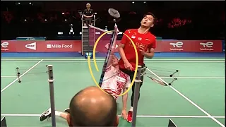 anders antonsen vs jonatan christie/net, high five at the end 😂