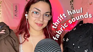 ASMR | thrift haul (fabric scratching, mouth sounds)