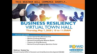 Business Resiliency Virtual Town Hall   OESBD