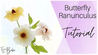 Gum paste Butterfly  Ranunculus Flower Tutorial ⎸Gum Paste for Beginners ⎸Sugar Flowers