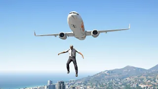 Crazy Pilot Jumps Out of 737 Airplane During Emergency Landing | GTA 5