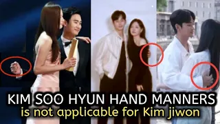 Kim Soo hyun and his hand placements on Kim jiwon His "manner hands" is not applicable for Kim jiwon