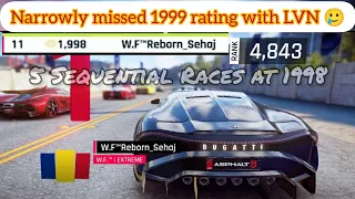 Asphalt 9 | Narrowly Missed 1999 Rating with Bugatti LVN | 5 Sequential Classic MP Races