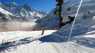 [5K] Skiing Zinal, Black Route Top to Bottom, Val d'Anniviers, Valais, Switzerland, GoPro HERO9 Wide