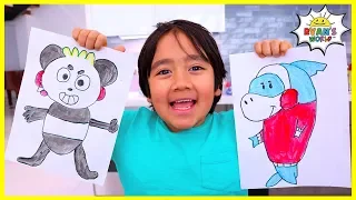 Learn to Draw and Color Combo Panda for Kids with Ryan!!