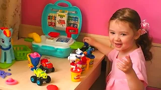 Маленькая Настя играет с Мамой в  Магазин 🎀 Pretend Play with a Supermarket Toys for kids