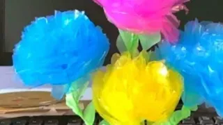 plastic bag beauty flower#flowr #oska craft work#like #pls subscribe👍👍